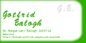 gotfrid balogh business card